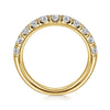 14K Yellow Gold 11 Stone French Pavé Diamond Wedding Band