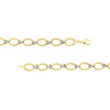 Two-Tone Textured Open Oval Link Bracelet