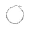 Plated Sterling Silver Curb Chain Hoop Earrings