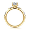14K Yellow Gold Oval Diamond Engagement Ring