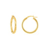 3mm x 25mm Polished Hoop Earrings
