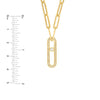 Diamond Pavé Link Paper Clip Necklace