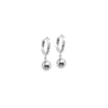 Sterling Silver D/C Hoop Earrings with Ball Drop