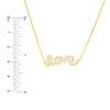 Plated Sterling Silver CZ Script Love Necklace