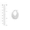 Plated Sterling Silver Oval Crescent Cage Earrings