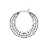 Sterling Silver/Black Multi-Strand Saturn Chain Bracelet