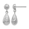 10K White Gold D/C Post Dangle Earrings