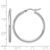 10K White Gold Polished Hinged Hoop Earrings