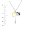 Sterling Silver Wish Bar Celestial Mixed Charm Necklace