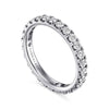 14K White Gold French Pavé Set Diamond Eternity Band