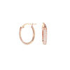 Pave CZ Oval Hoop Earrings