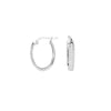 Pave CZ Oval Hoop Earrings