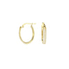 Pave CZ Oval Hoop Earrings