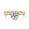 14K Yellow Gold Round Diamond Engagement Ring