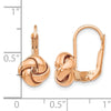 14K &amp; Rose Gold Plated Polished Love Knot Leverback Earrings