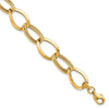 10K Polished and Textured Link Bracelet