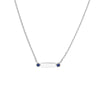 Mini Hexagon Bar with Sapphire Points Necklace