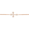 Plated Sterling Silver Sideways CZ Cross Bracelet