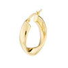 15mm Round Waved Polished Hoops