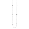 Sterling Silver Black Bezel Saturn Chain Long Necklace