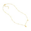 Diamond Oval Plate with Bead Frame Necklace