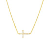 Sideways Mini CZ Cross Adjustable Necklace