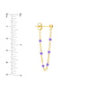 6 Beads Lilac Enamel Front to Back Earrings
