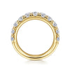 14K Yellow Gold 11 Stone French Pavé Set Diamond Wedding Band