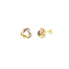 Tri-Color Love Knot Stud Earrings on Post Back