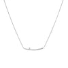 White Gold Thin Curved Bar Necklace with Diamond