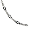 Sterling Silver Curb Link Bracelet with Clear and Black CZ