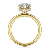 14K Yellow Gold Hidden Halo Pear Shape Diamond Engagement Ring